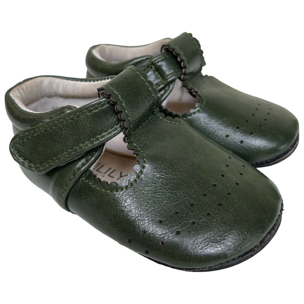 Jack and Lily My Mocs‎ Green Leather Mary Jane Shoes Baby Toddler 18/24 Months